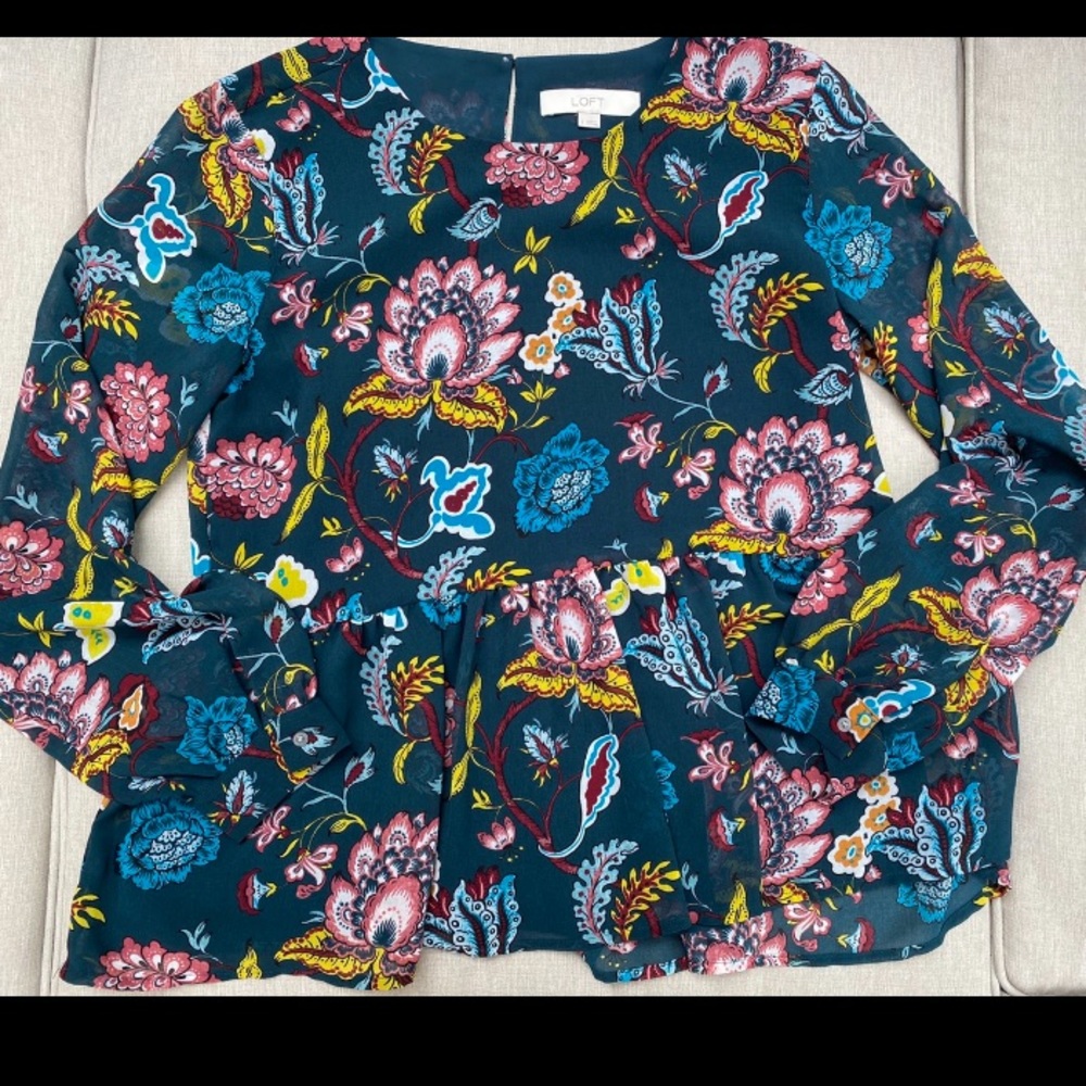 Loft Floral Long-Sleeve Blouse